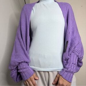 NWT AFRM Lilac Knit Shrug Sz XS/S Oversized